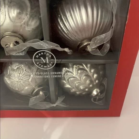 Martha Stewart Christmas Ornaments Illuminated Set 4 Bedford Collection Silver - Picture 3 of 9